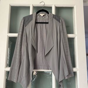 Drape front silk jacket